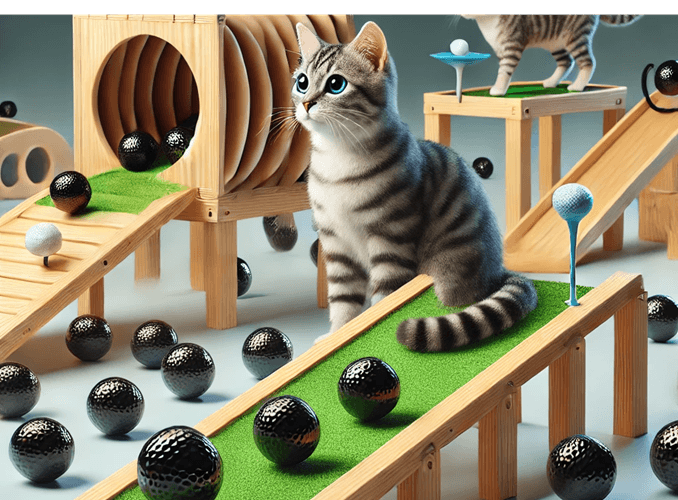 10 Creative Trick Shots Ideas with Black Golf Balls (Plus, Cats!) - AI Generated