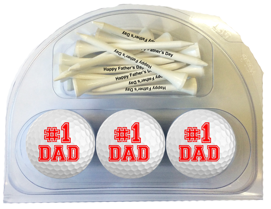 New Novelty #1 Dad Golf Balls and Tees Set