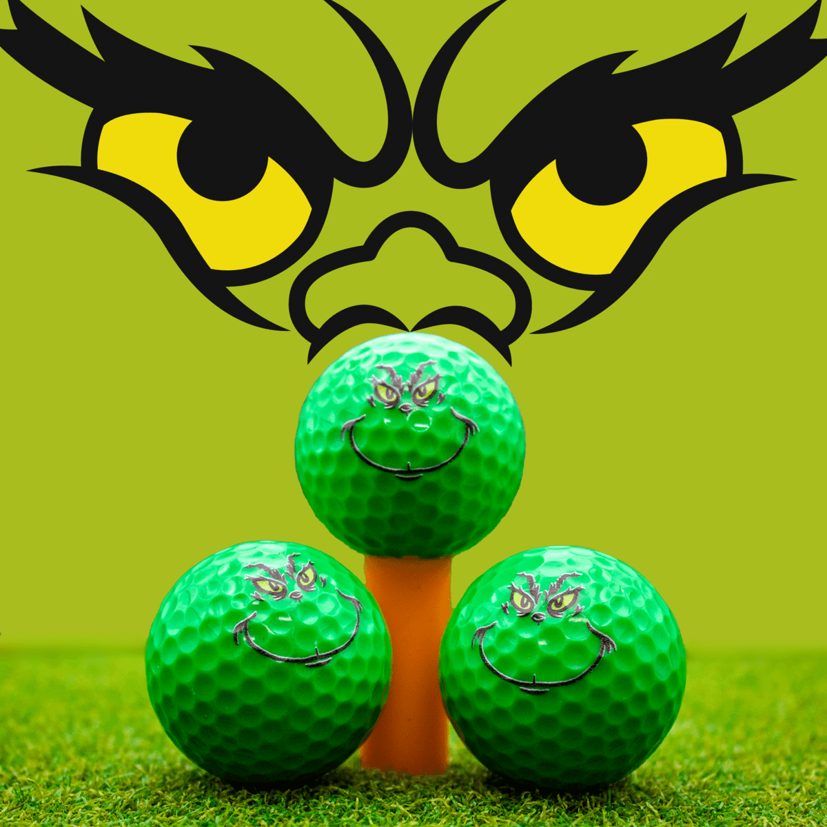 New Novelty Grinch Face Golf Balls - ReNew Golf Balls