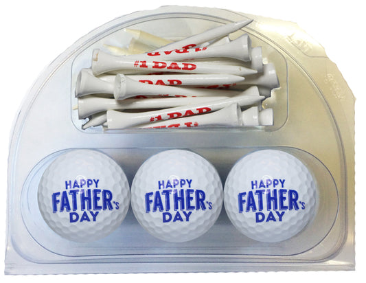 New Novelty Happy Father's Day Golf Balls and Tees Set