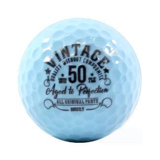 New Novelty Happy 50th Birthday Blue Mix of Golf Balls - ReNew Golf Balls