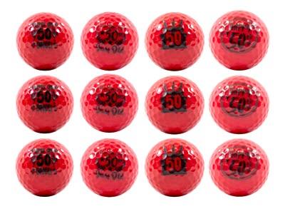 New Novelty Happy 50th Birthday Red Mix of Golf Balls - ReNew Golf Balls