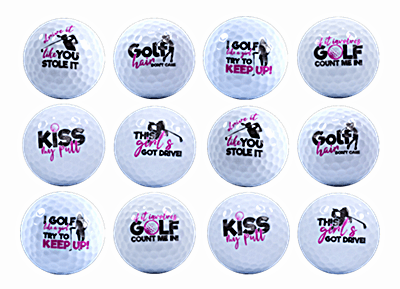 New Novelty Deluxe Golf Like a Girl Mix of Golf Balls - ReNew Golf Balls