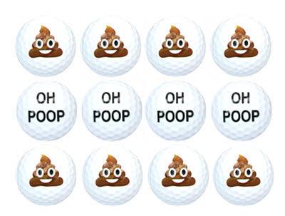 Oh Poop Emoji Funny Golf Balls - New Novelty - ReNew Golf Balls
