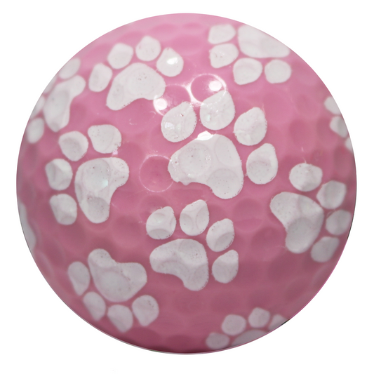 New Novelty Bright Pink Dog Paw Prints Golf Balls