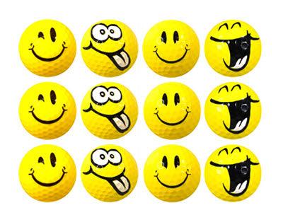 New Novelty Yellow Smiley Golf Balls - ReNew Golf Balls