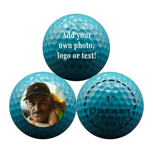 Personalized Black Light Blue Golf Balls - New