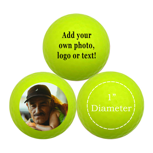 Personalized Black Light Yellow Golf Balls - New