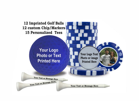 New Personalized Blue Party Pack Golf Set - ReNew Golf Balls
