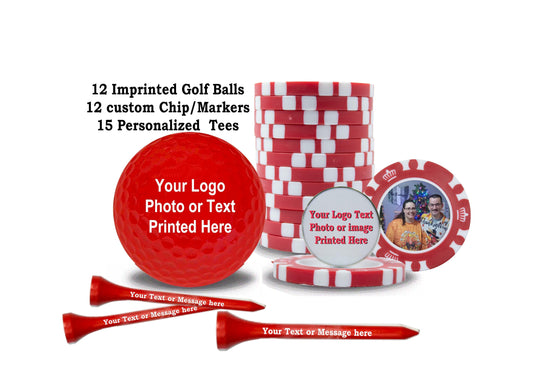 New Personalized Red Party Pack Golf Set - ReNew Golf Balls