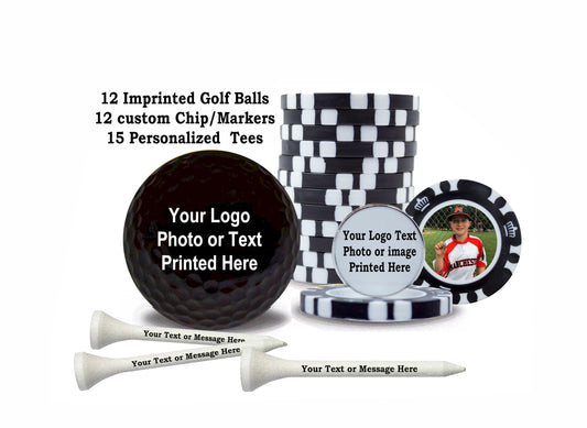 New Personalized Black Party Pack Golf Set - ReNew Golf Balls