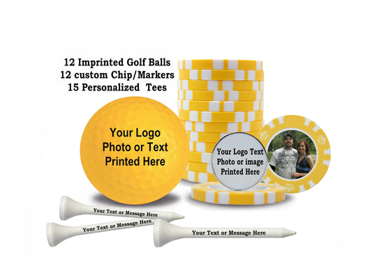 New Personalized Yellow Party Pack Golf Set - ReNew Golf Balls