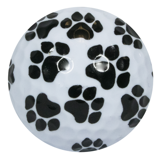 New Novelty Black and White Dog Paw Prints Golf Balls
