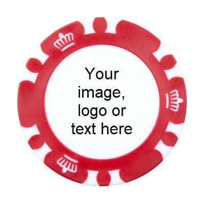 12 Personalized Magnetic Red Poker Chip Golf Ball Markers - ReNew Golf Balls