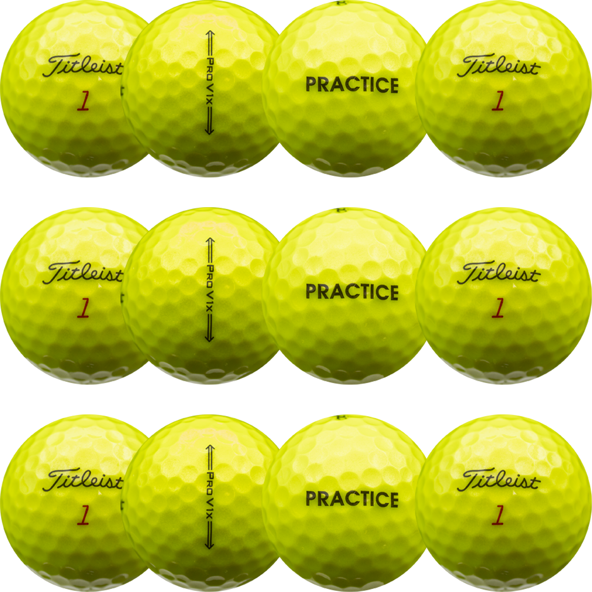 Titleist Pro V1x Yellow Practice Golf Balls – 12-Pack for Distance