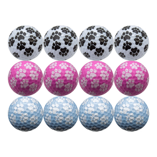 New Novelty Dog Paw Print Color Mix Golf Balls