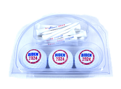 New Novelty Biden 2024 Golf Balls and Tees Set