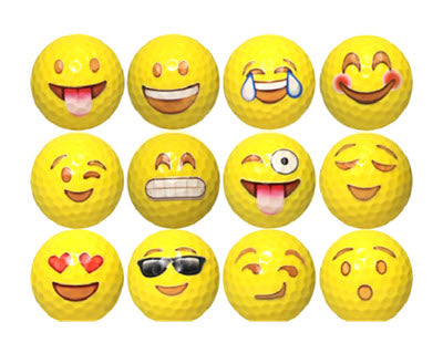 New Novelty Yellow Smile Emoji Golf Balls