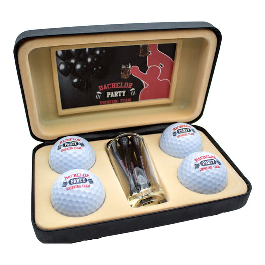 Bachelor Party Drinking Team Golf Gift Set – Premium Tru Feel Golf Balls, Tees & Keepsakes