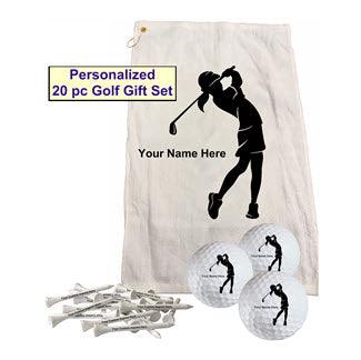 New Women's Personalized Golf Towel Set - 6 color choices! - ReNew Golf Balls
