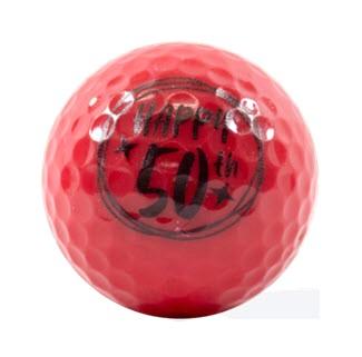 New Novelty Happy 50th Birthday Red Mix of Golf Balls - ReNew Golf Balls