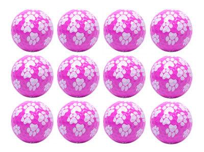 New Novelty Bright Pink Dog Paw Prints Golf Balls - ReNew Golf Balls