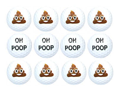 oh poo emoji funny golf ball