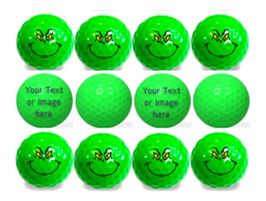 New Personalized Novelty Grinch Face Golf Balls
