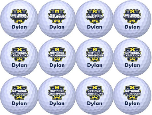 New Personalized Novelty Michigan National Champions White Golf Balls