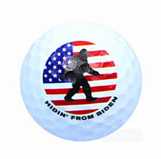 New Novelty Sasquach-Hidin' From Biden Golf Balls
