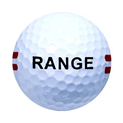 Personalized White Range Balls with Red Stripe - 5 dozen to 100 dozen - ReNew Golf Balls
