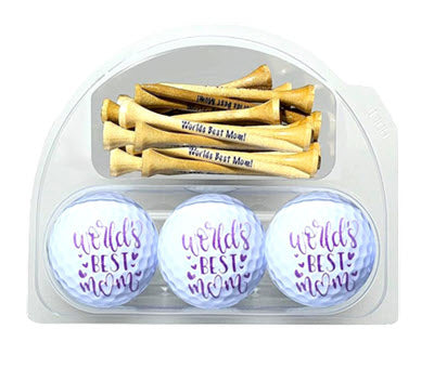 New Novelty World's Best Mom Golf Balls and Tees Set