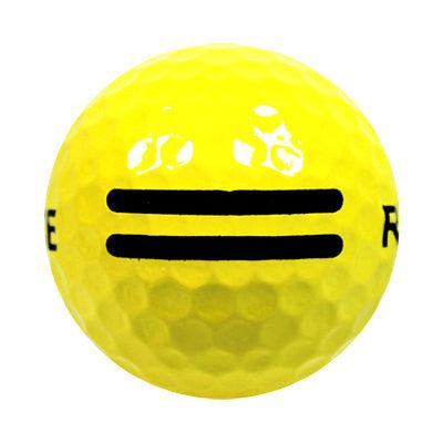 Personalized Yellow Range Balls with Black Stripe - 5 dozen to 100 dozen - ReNew Golf Balls