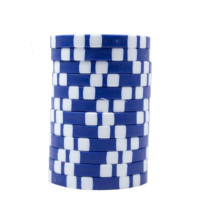 12 Personalized Magnetic Blue Poker Chip Golf Ball Markers - ReNew Golf Balls