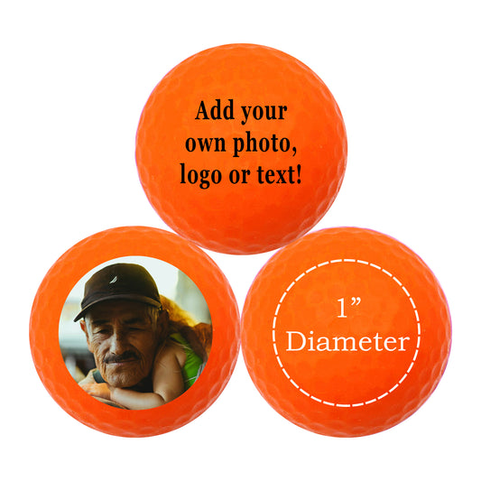 Personalized Black Light Orange Golf Balls - New