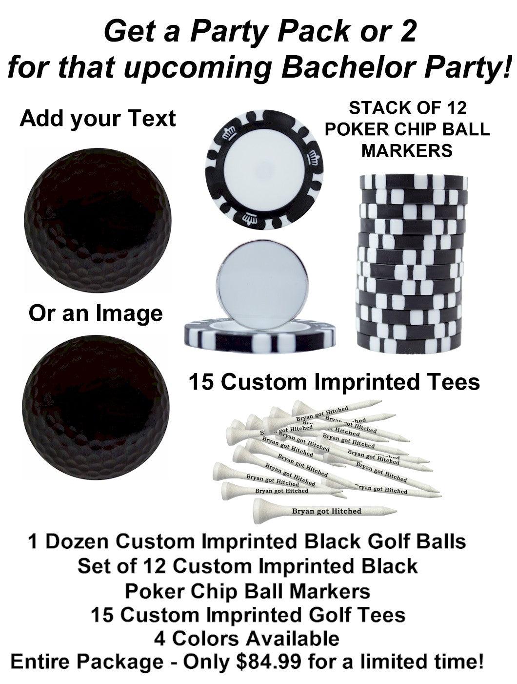 New Personalized Black Party Pack Golf Set - ReNew Golf Balls