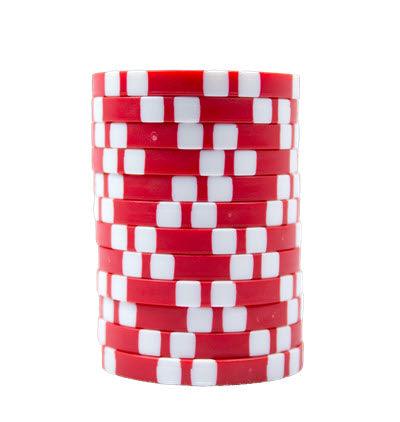 12 Personalized Magnetic Red Poker Chip Golf Ball Markers - ReNew Golf Balls