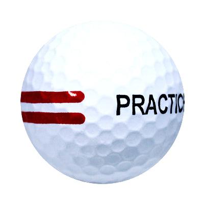 Personalized White Range Balls with Red Stripe - 5 dozen to 100 dozen - ReNew Golf Balls