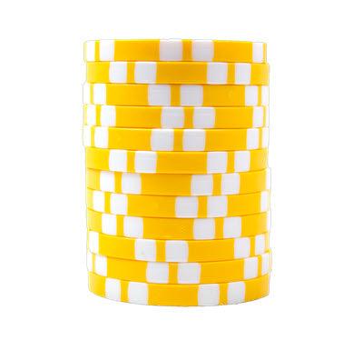 12 Personalized Magnetic Yellow Poker Chip Golf Ball Markers - ReNew Golf Balls
