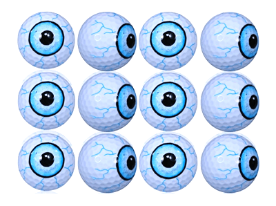New Novelty Blue Shot Eyeballs Golf Balls - ReNew Golf Balls