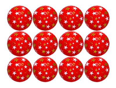 New Novelty Red Stars Ornament Golf Balls - ReNew Golf Balls