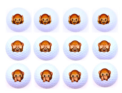 New Novelty 3 Monkeys Golf Balls
