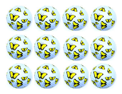 New Novelty Yellow Butterflies Golf Balls